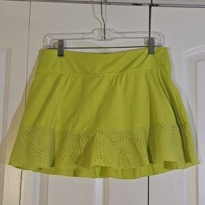 BCG Women's Skort Size M Lime Green Neon Tennis Golf Pickleball Eyelet Preppy